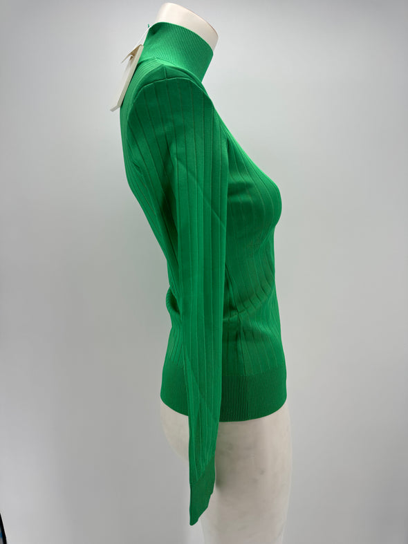 Pull col roulé vert