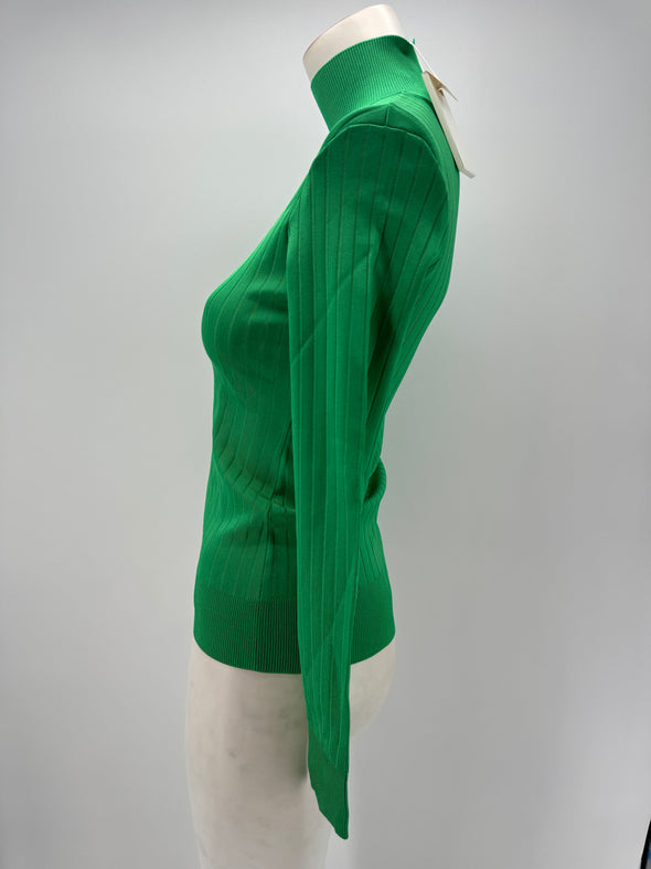 Pull col roulé vert