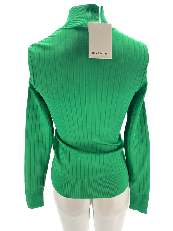 Pull col roulé vert