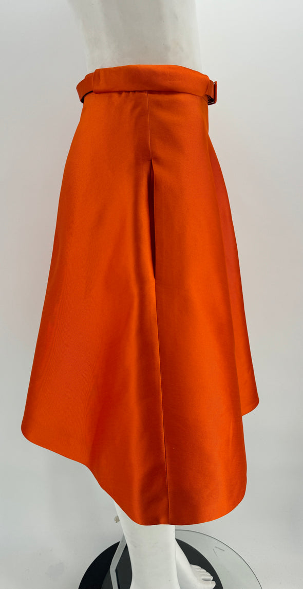Jupe mi-longue orange