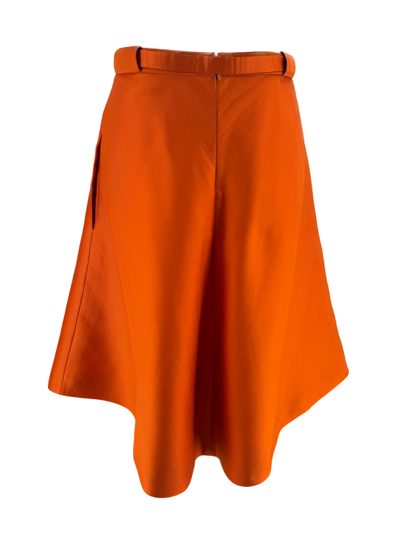 Jupe mi-longue orange