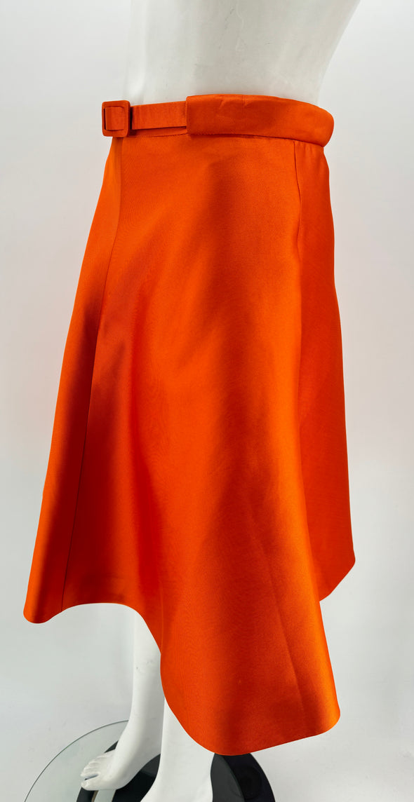 Jupe mi-longue orange