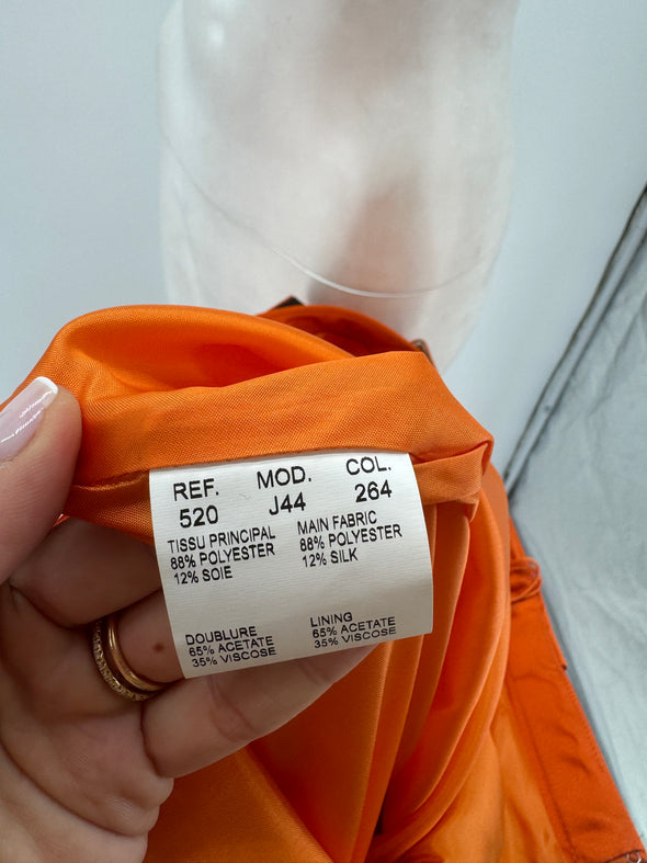 Jupe mi-longue orange