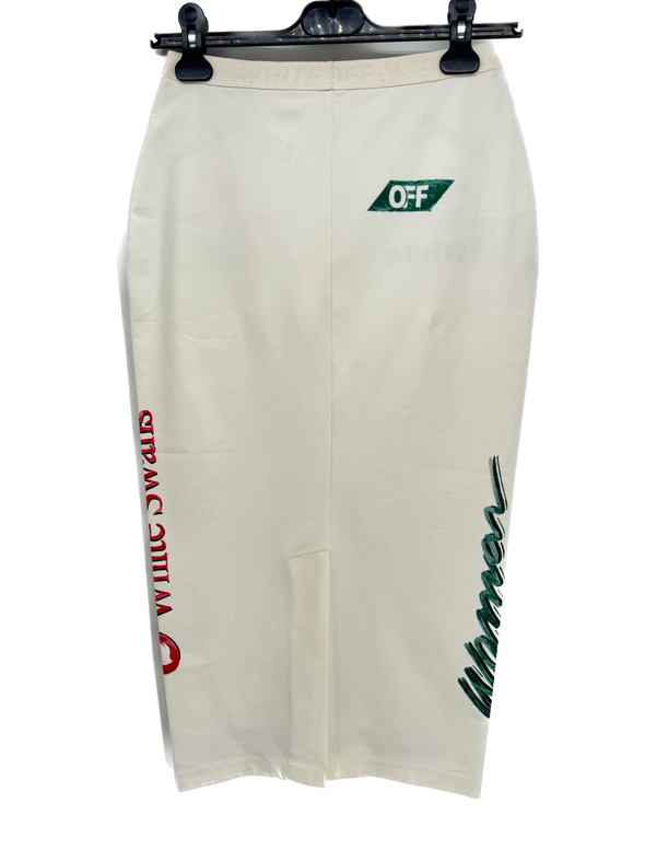 Jupe blanche à motifs