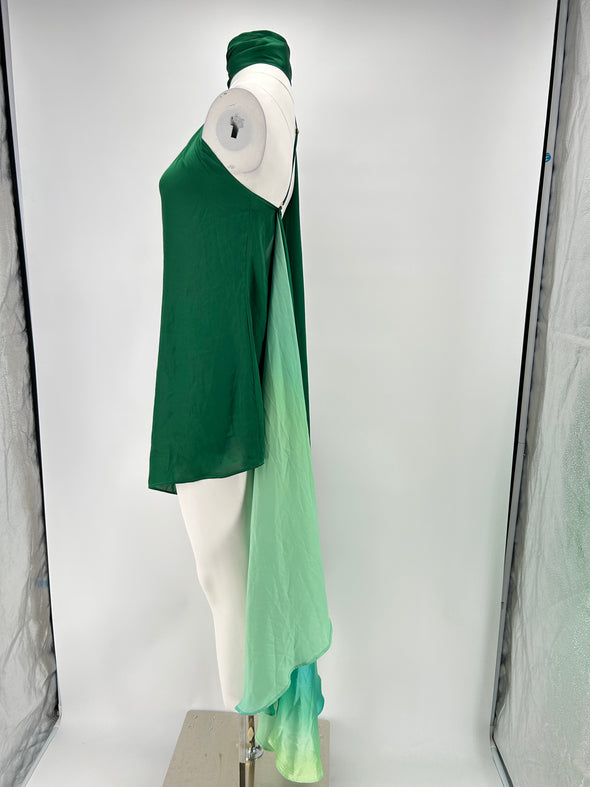 Robe verte avec foulard