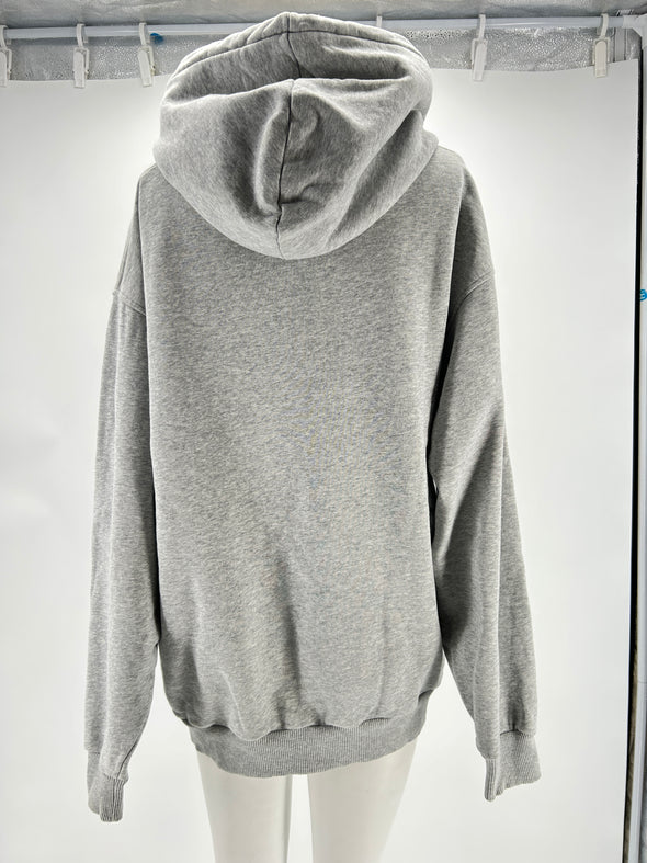 Sweat à capuche en coton gris