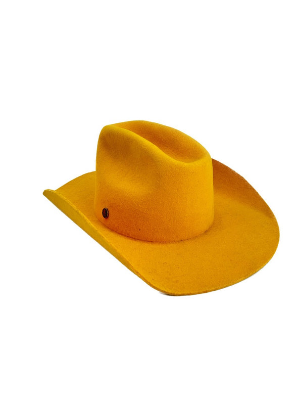 Chapeau en laine jaune