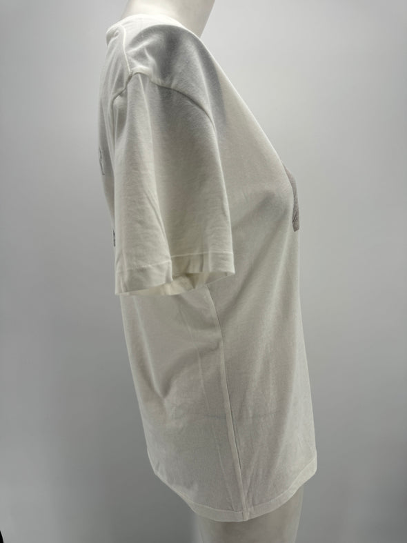 T-shirt blanc à imprimés