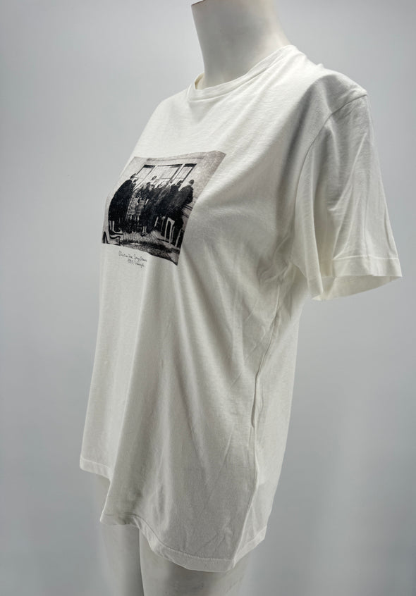 T-shirt blanc à imprimés