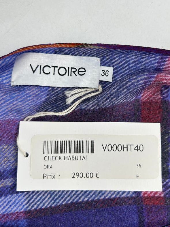 Top fluide à carreaux multicolores