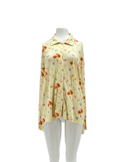 Chemise jaune à imprimé