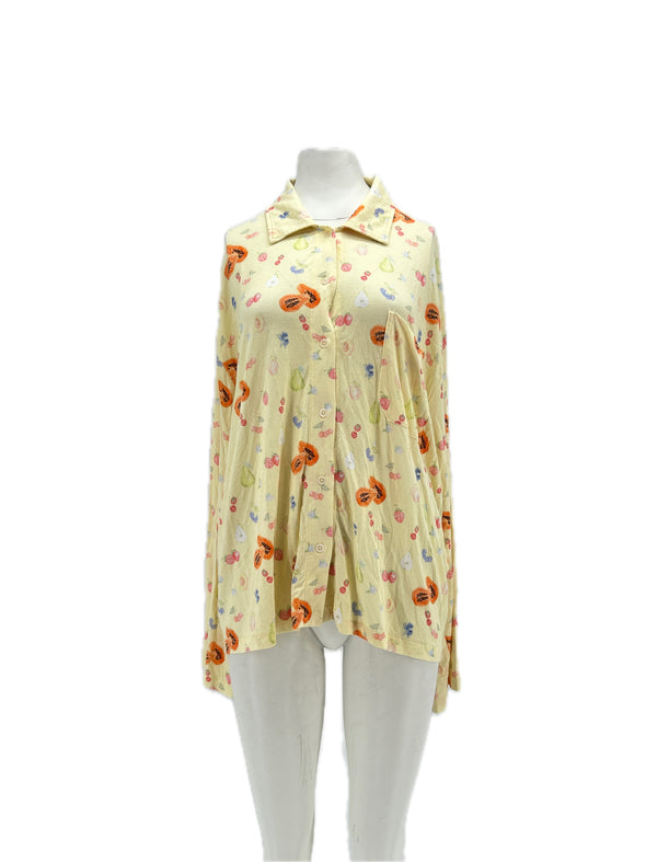 Chemise jaune à imprimé