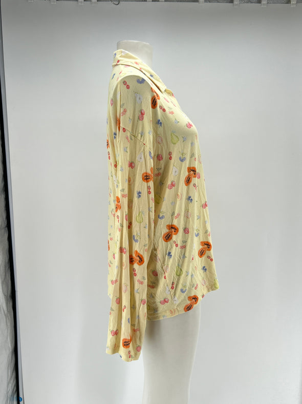 Chemise jaune à imprimé