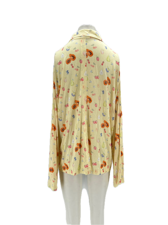Chemise jaune à imprimé
