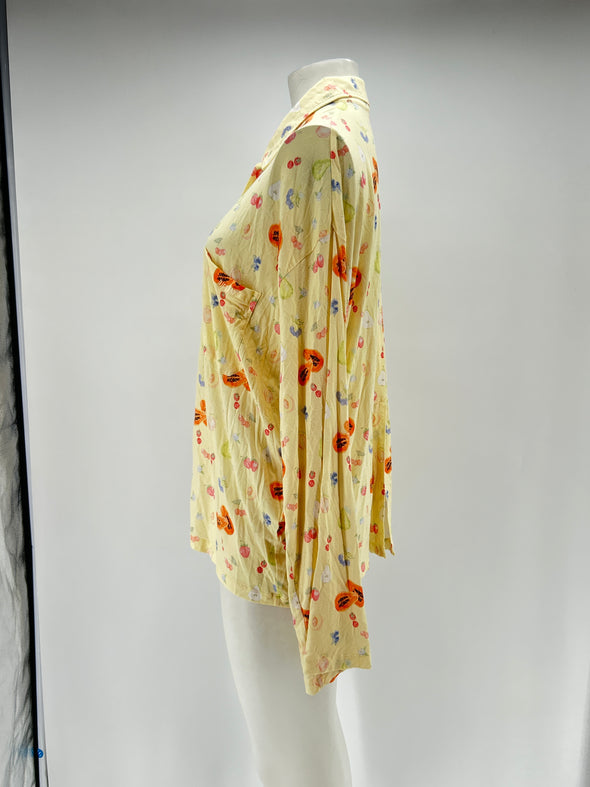 Chemise jaune à imprimé