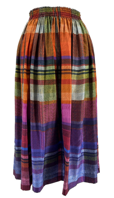 Jupe longue à carreaux multicolores
