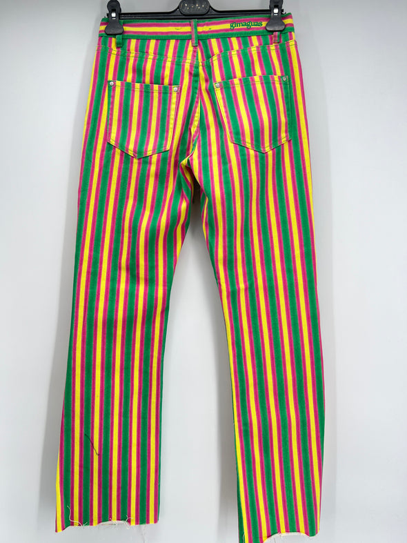 Pantalon à rayures multicolores