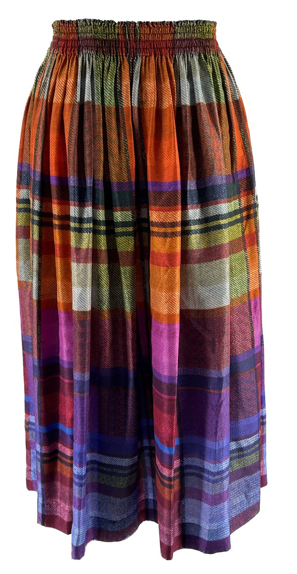 Jupe longue à carreaux multicolores