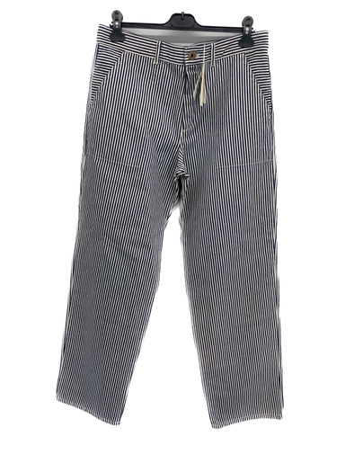 Pantalon à rayures bleu et blanc