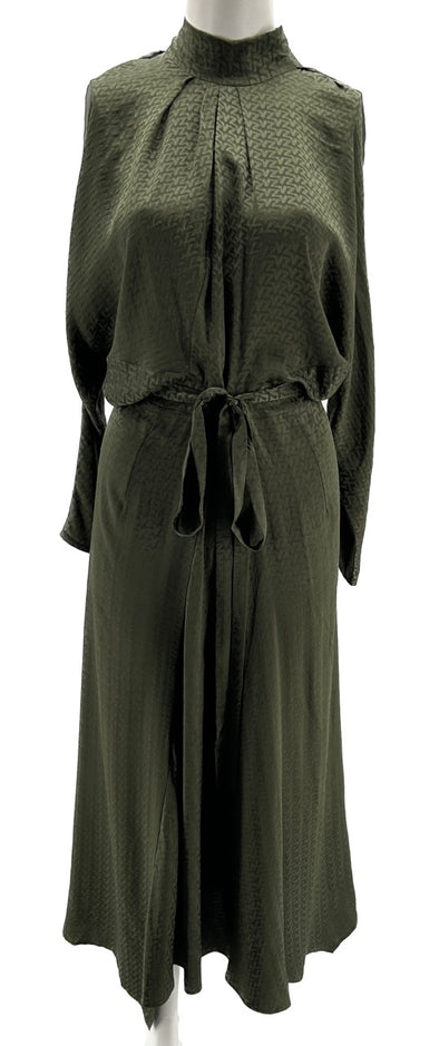 Robe longue verte en soie