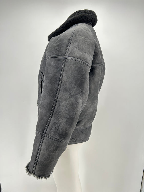 Veste en shearling noir