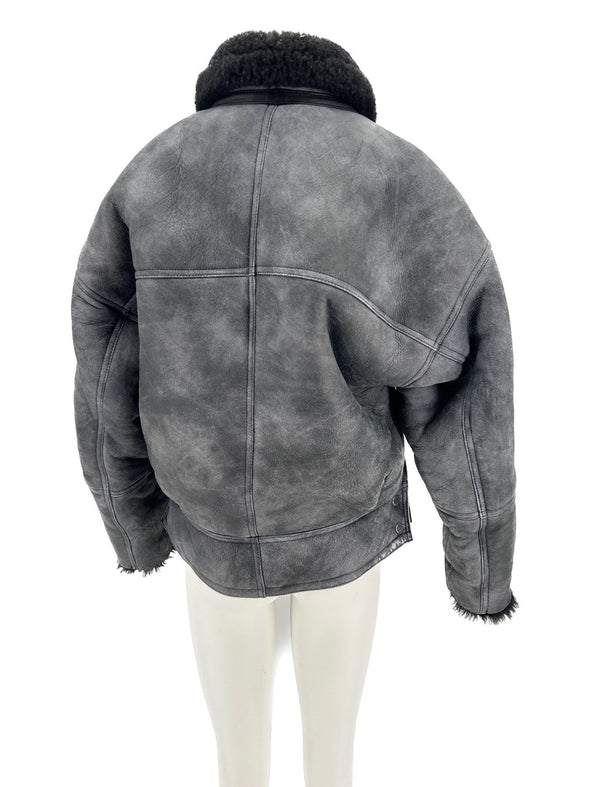Veste en shearling noir