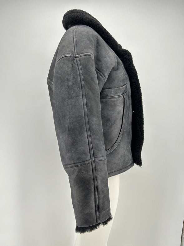 Veste en shearling noir