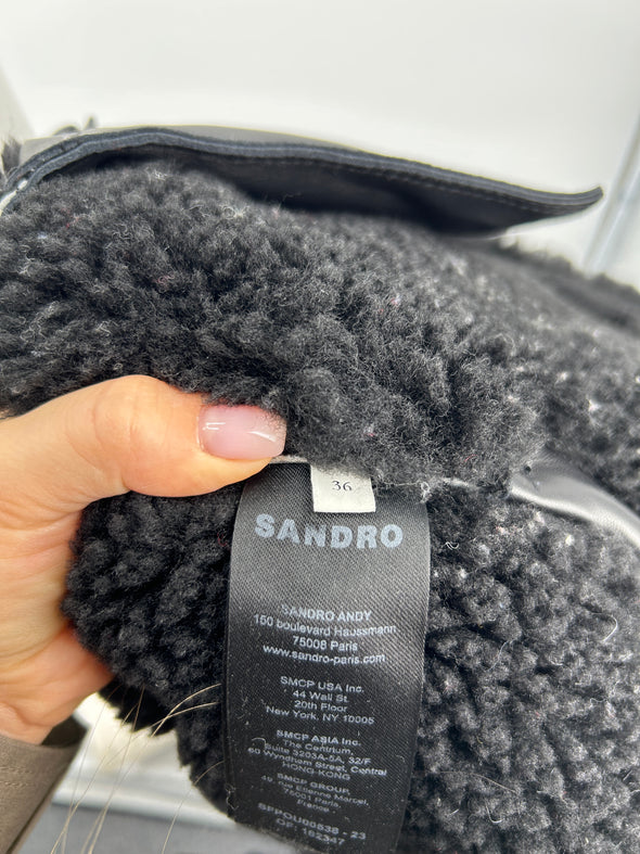 Veste en shearling noir