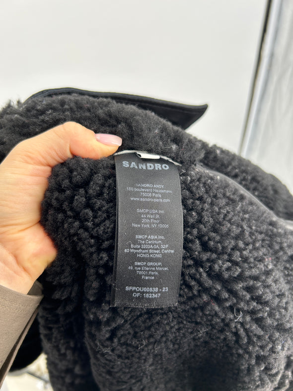 Veste en shearling noir