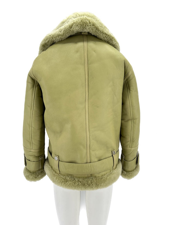 Veste "Moya" en shearling verte