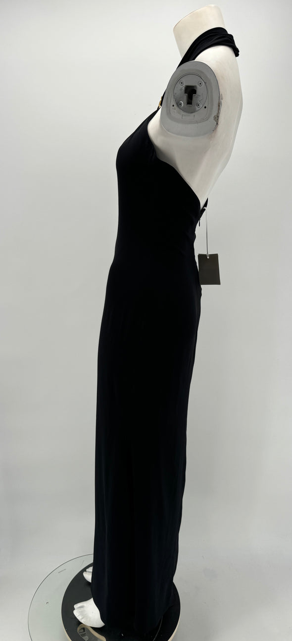 Robe longue noire sans manches "Sablz"