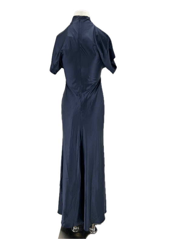 Robe satinée marine