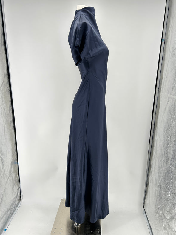 Robe satinée marine