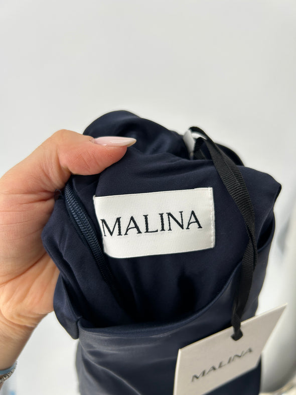 Robe satinée marine