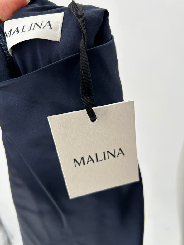 Robe satinée marine