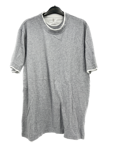 T-shirt gris avec bordures blanches