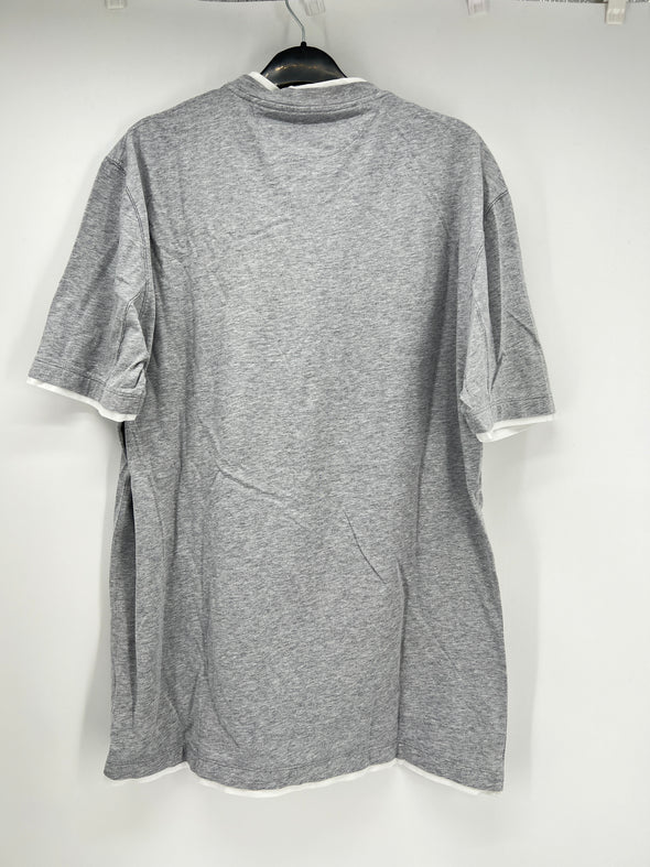 T-shirt gris avec bordures blanches