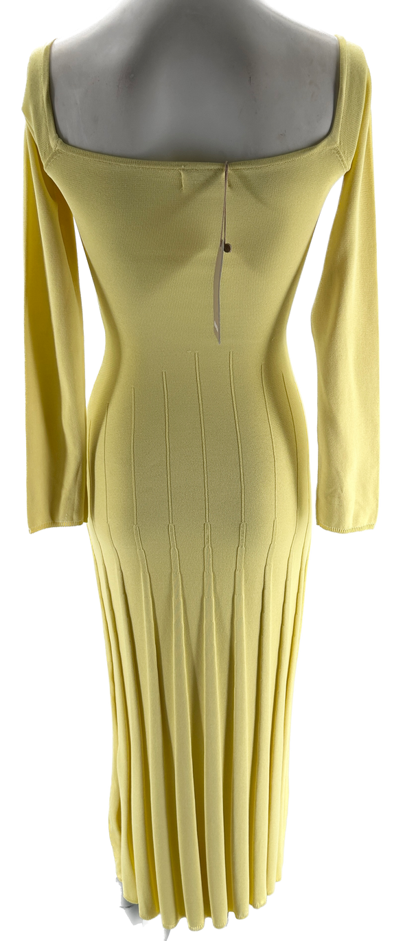 Robe jaune en tricot côtelé "Emmeline"