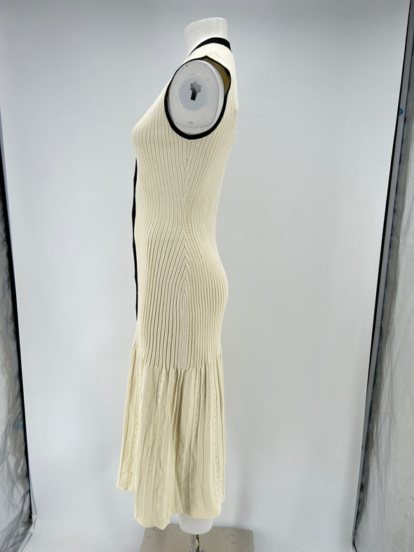 Robe côtelée bicolore