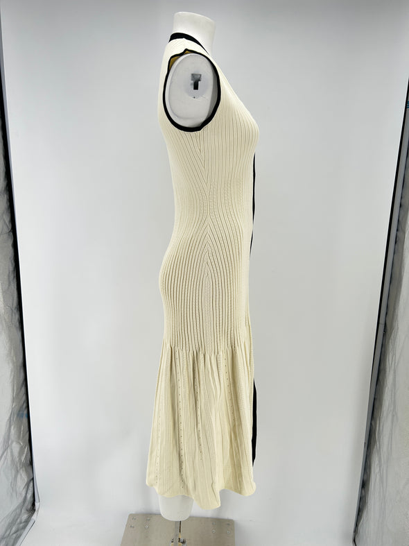 Robe côtelée bicolore