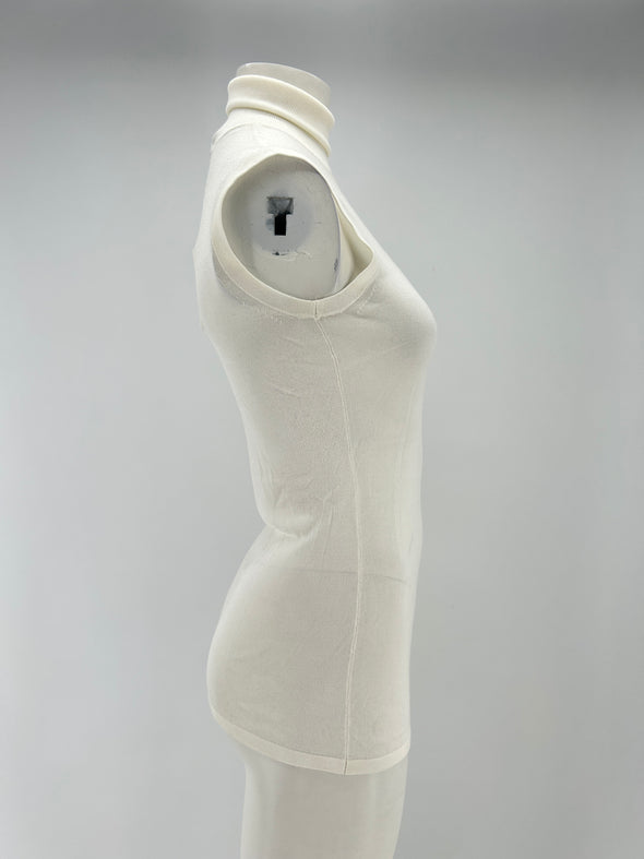 Top col roulé blanc