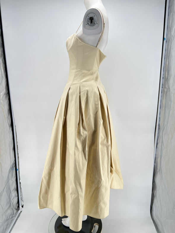 Robe écru "Robyn" mi-longue à bretelles