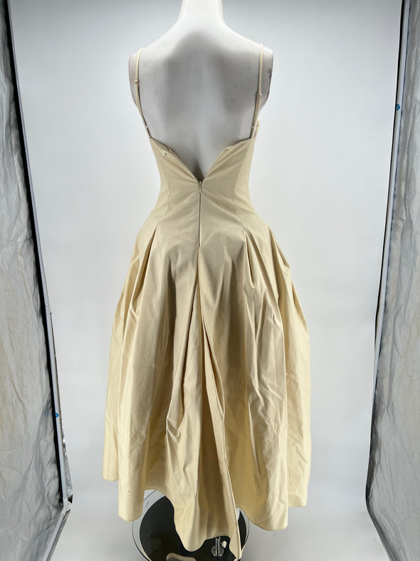 Robe écru "Robyn" mi-longue à bretelles