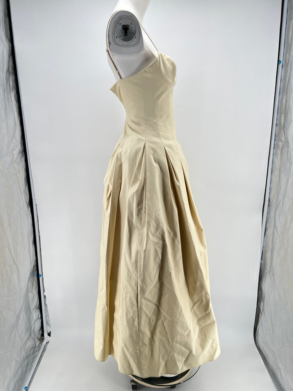 Robe écru "Robyn" mi-longue à bretelles