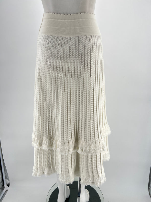 Jupe longue blanche en crochet