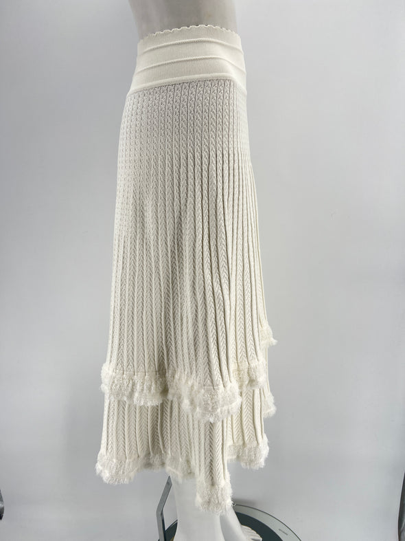 Jupe longue blanche en crochet