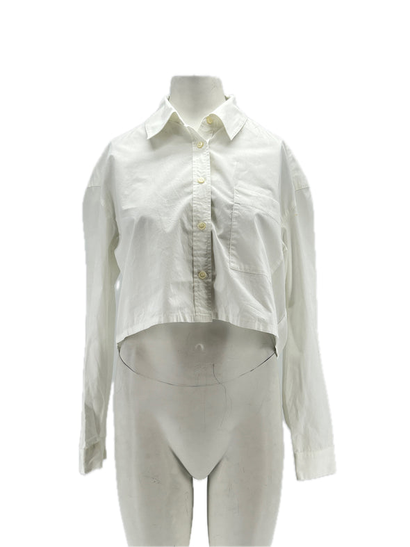 Chemise crop blanche