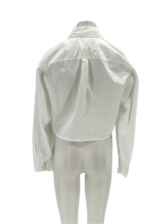 Chemise crop blanche