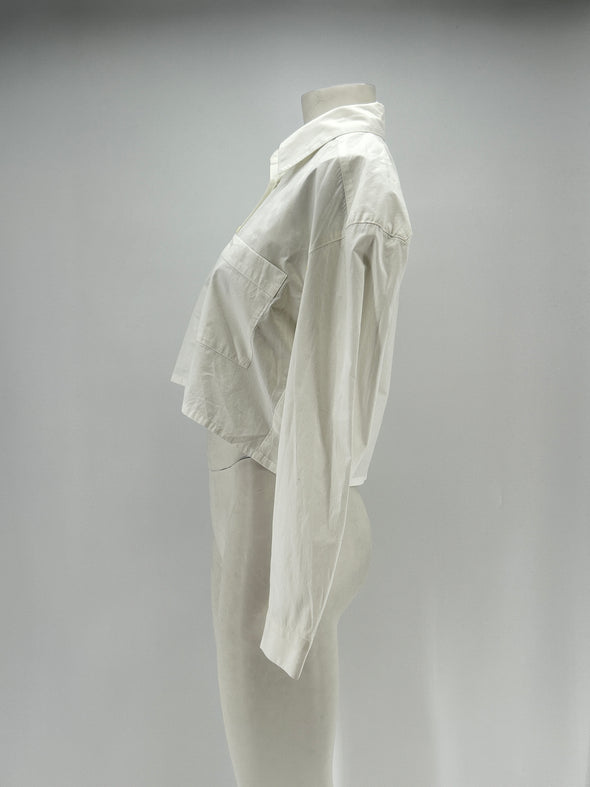 Chemise crop blanche