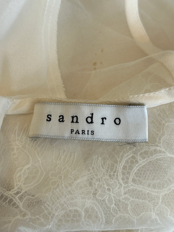 Top en soie écru